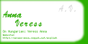 anna veress business card